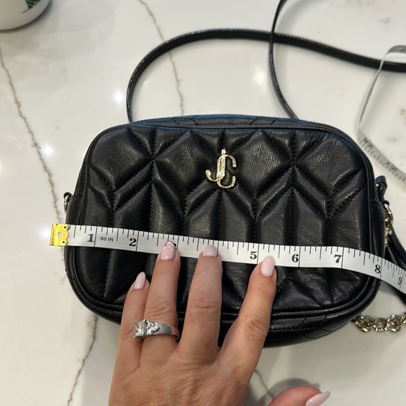 Jimmy Choo black lamb skin crossbody bag with champagne hardware - Picture 12 of 12